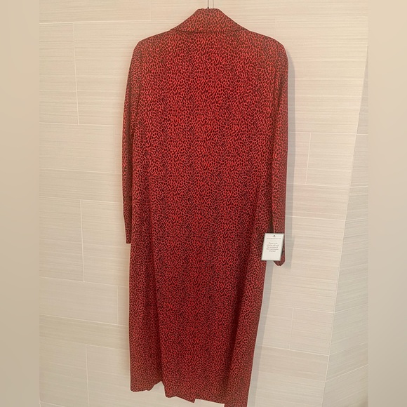 Blaze-Milano red satin cheetah double breasted coat. New. Blaze size 2 = US 8 - Picture 2 of 8